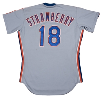 1990 Darryl Strawberry Game Used New York Mets Road Jersey